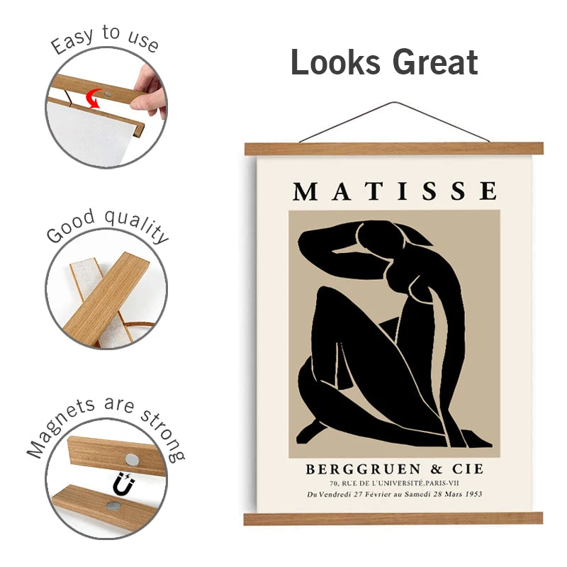 cadres bois modernes métalliques imprimés toile art mural minimaliste 21cm 30cm 40cm 50cm 60cm