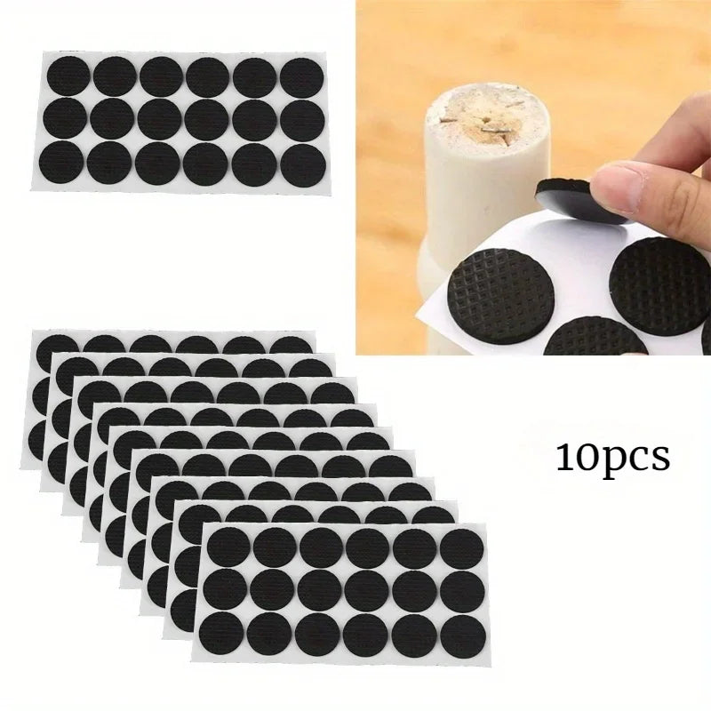 protecteurs meubles noirs adhésifs texturés anti dérapants pratique utilitaires 10 pièces 25mm
