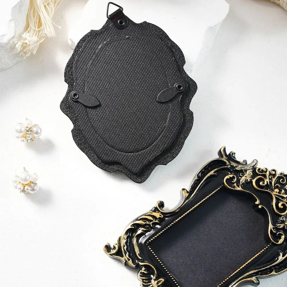 cadres décoratifs noirs ornements baroques classiques adhésifs papier noir brillants intérieurs suspension miroir fixations