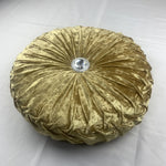 coussin rond velours plissé couleurs élégantes oreiller doux moderne violet vert olive doré