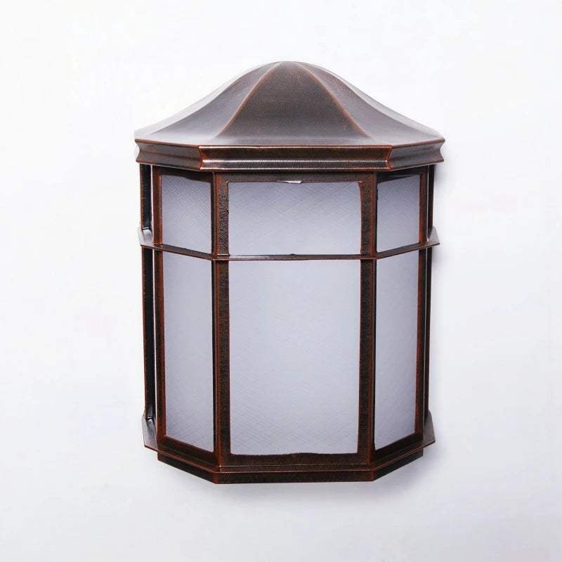 lampe murale bronze noir grille métal verre translucide vintage classiqueextérieur ip54