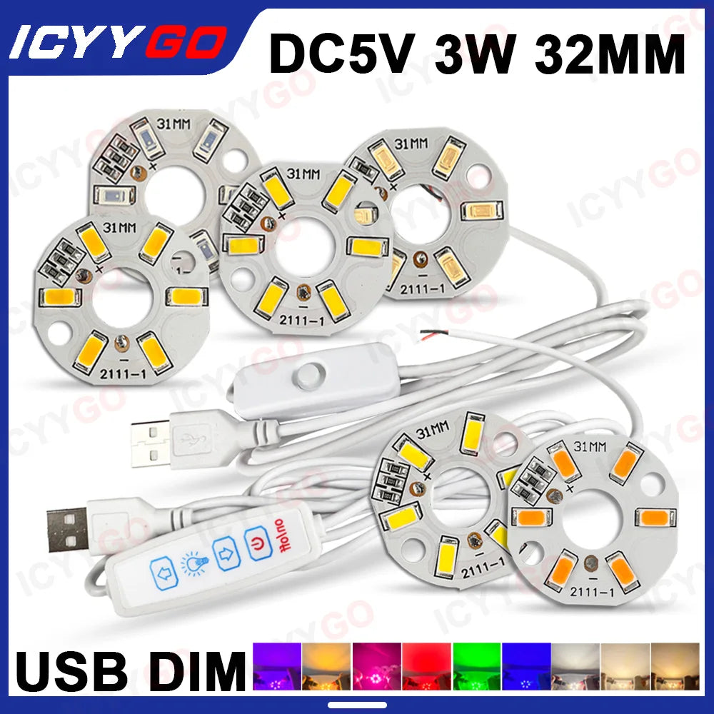 plaque led circulaire blanc interrupteur usb câble alimentation réglage intensité moderne led intégrées