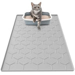 tapis toilette chat gris hexagones moderne imperméable daim easy clean 71x55cm