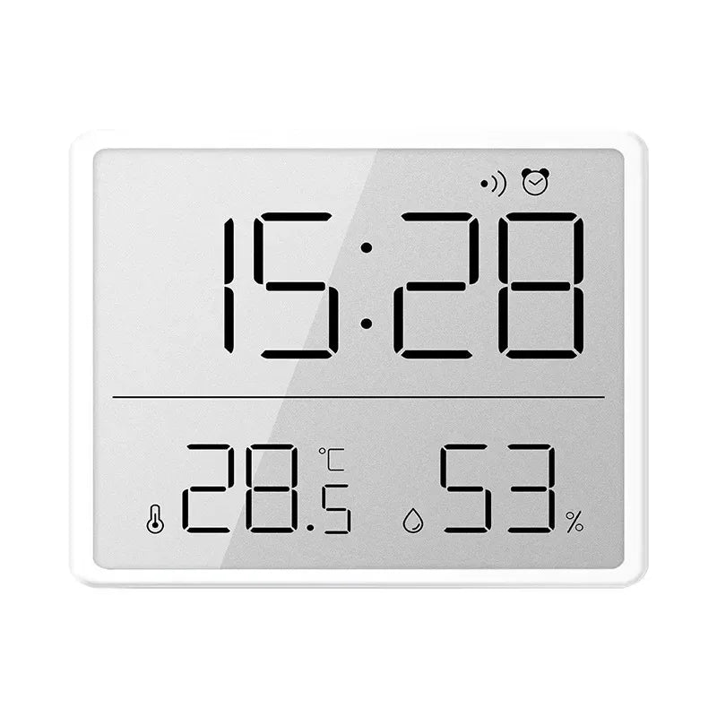 horloge numérique moderne horaire température blanc noir écran led mince minimaliste