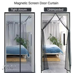 rideau porte anti moustiques noir maille fine moderne velcro transparent 90x210cm