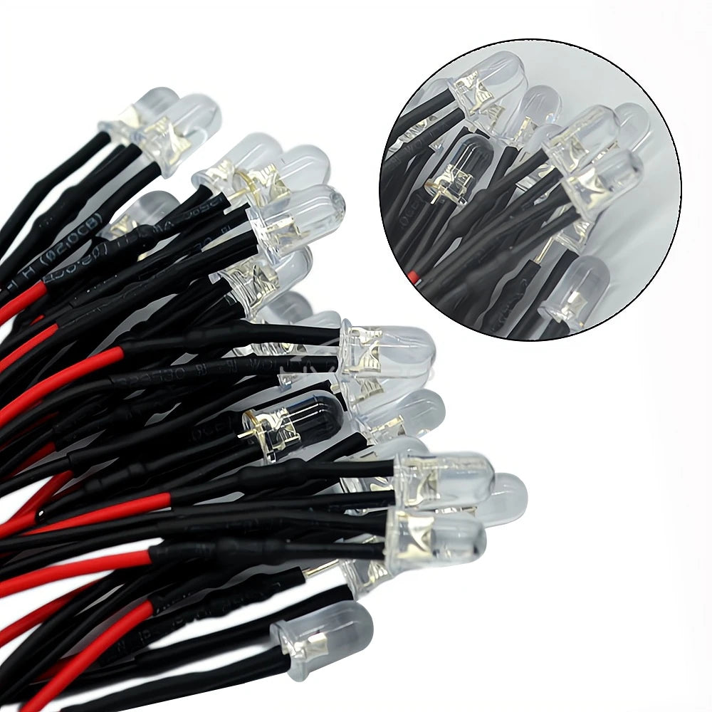diodes led rondes transparentes 10 pièces 17.5mm 12v blanc chaud rouge vert bleu moderne