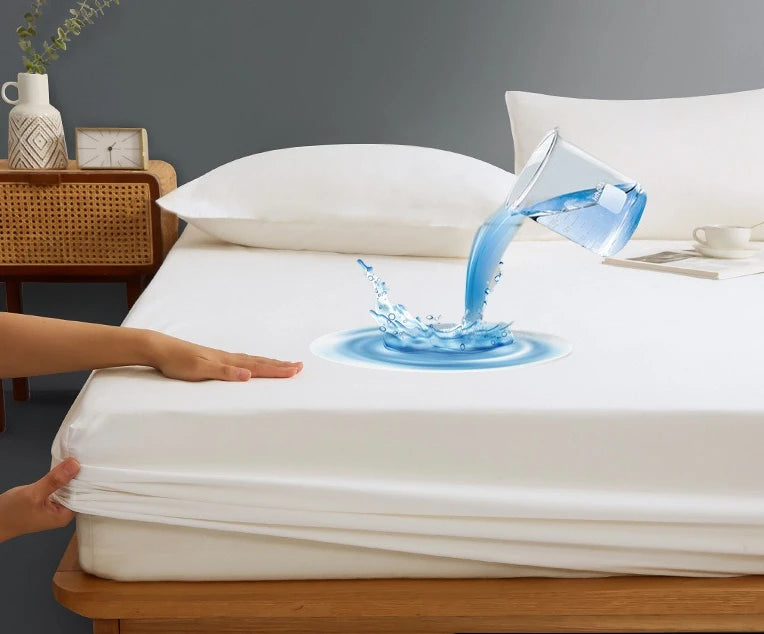 housses lit imperméables drap housse 100 polyester blanc unis modernes adultes king 160x200cm