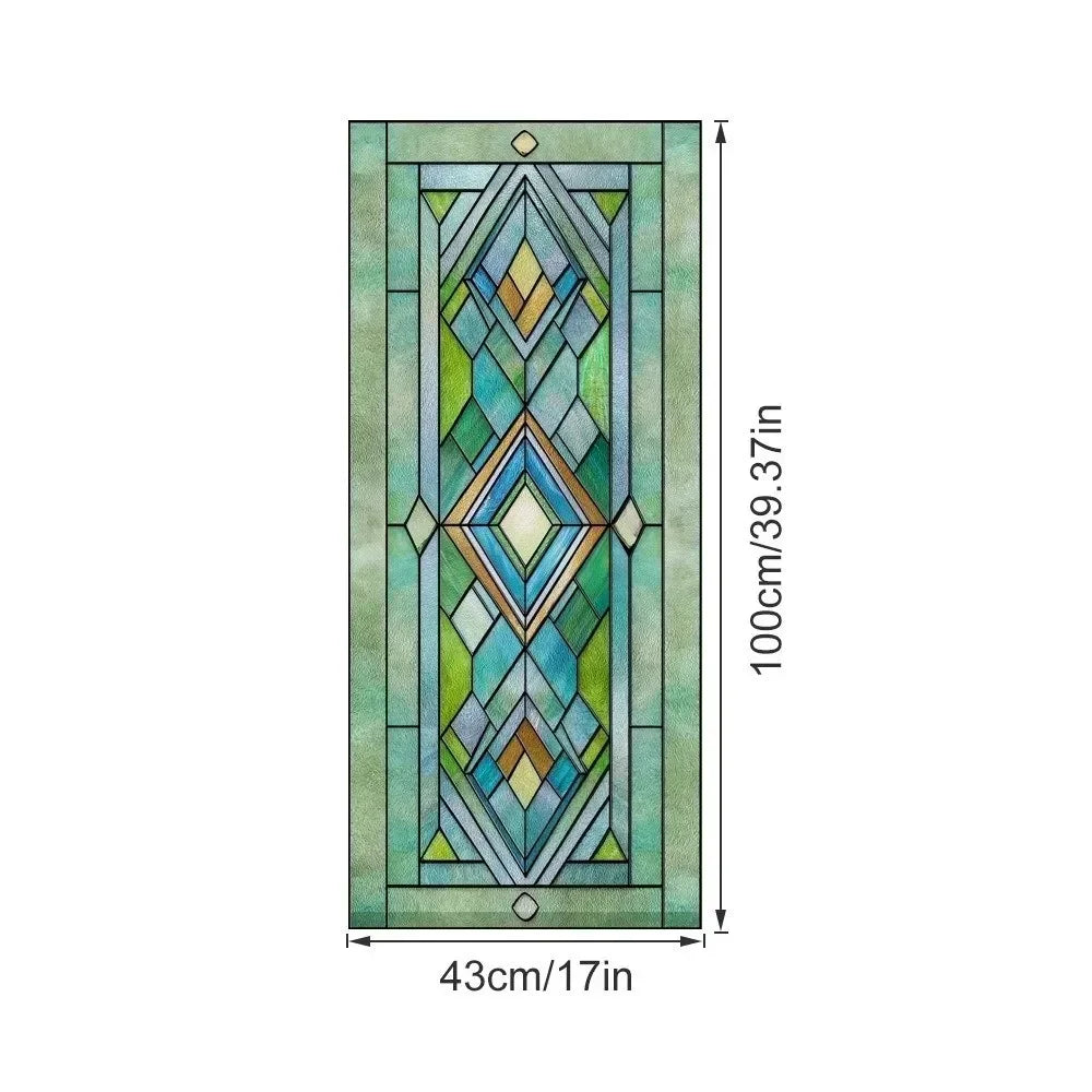 film adhésif vitrail art déco motifs géométriques floraux couleurs vives opaques anti reflets