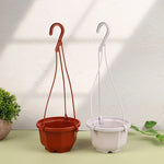 pots suspendus rouge blanc moderne crochet plastique jardin balcon orchidée