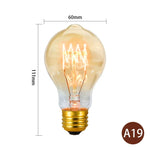 Ampoules Edison vintage filaments spirales dorées transparentes E27 250 lumens 30000h