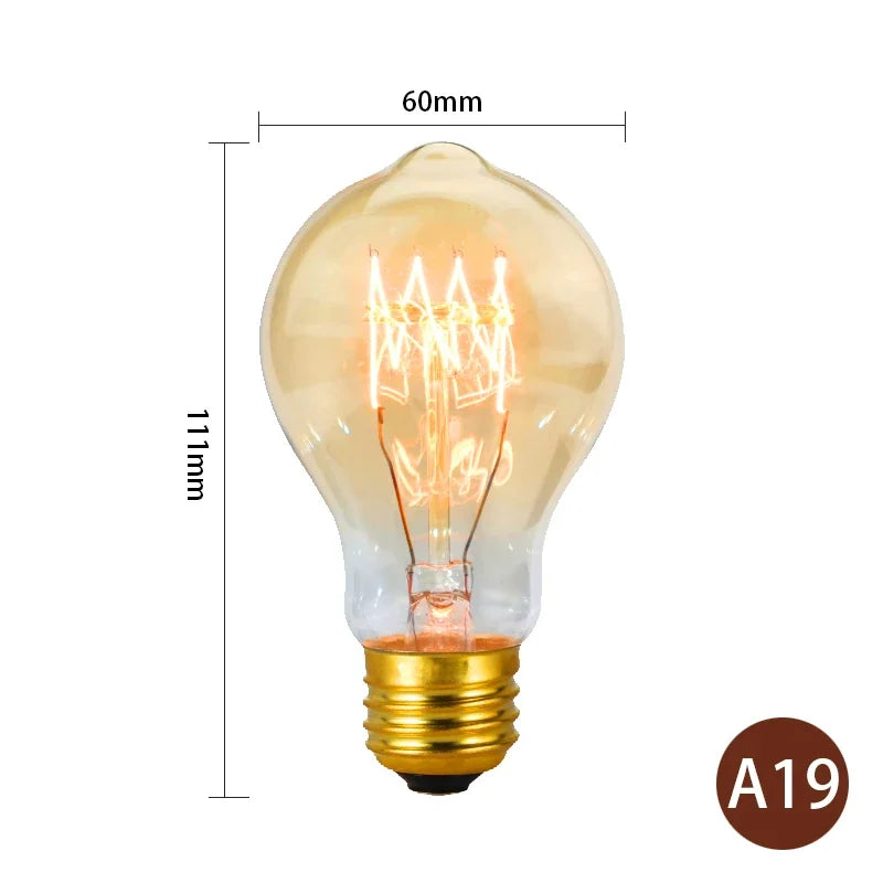 Ampoules Edison vintage filaments spirales dorées transparentes E27 250 lumens 30000h
