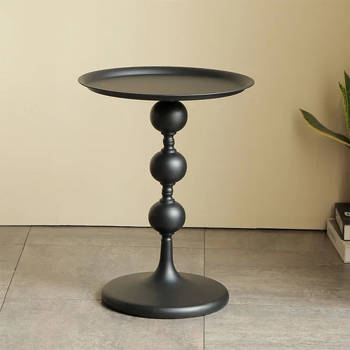 table basse ronde moderne métal blanc noir or diamètre 40cm hauteur 51cm