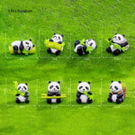 ornements paysagers pandas compagnons figurines cartoon mignon panier bambou pvc opaques