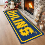 tapis bleu marine lettres öhlins antidérapant polyester moderne intérieur extérieur garage chambre salon