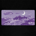 tapis souris anti dérapant violet nuages étoiles moderne adhésif 20x25cm 30x60cm