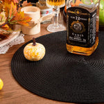 placemats noirs tissés anti dérapants résistants chaleur modernes faciles nettoyer pp respectueux l'environnement