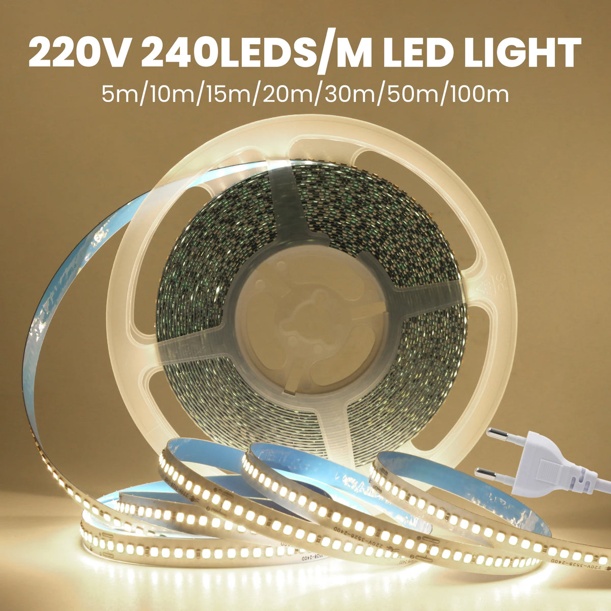 ruban led blanc haute luminosité étanche flexible prise électrique adhésif salon