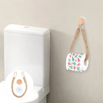 porte serviette bois corde naturelle ventouse serviette blanche motif rustique boho salle bains decoration