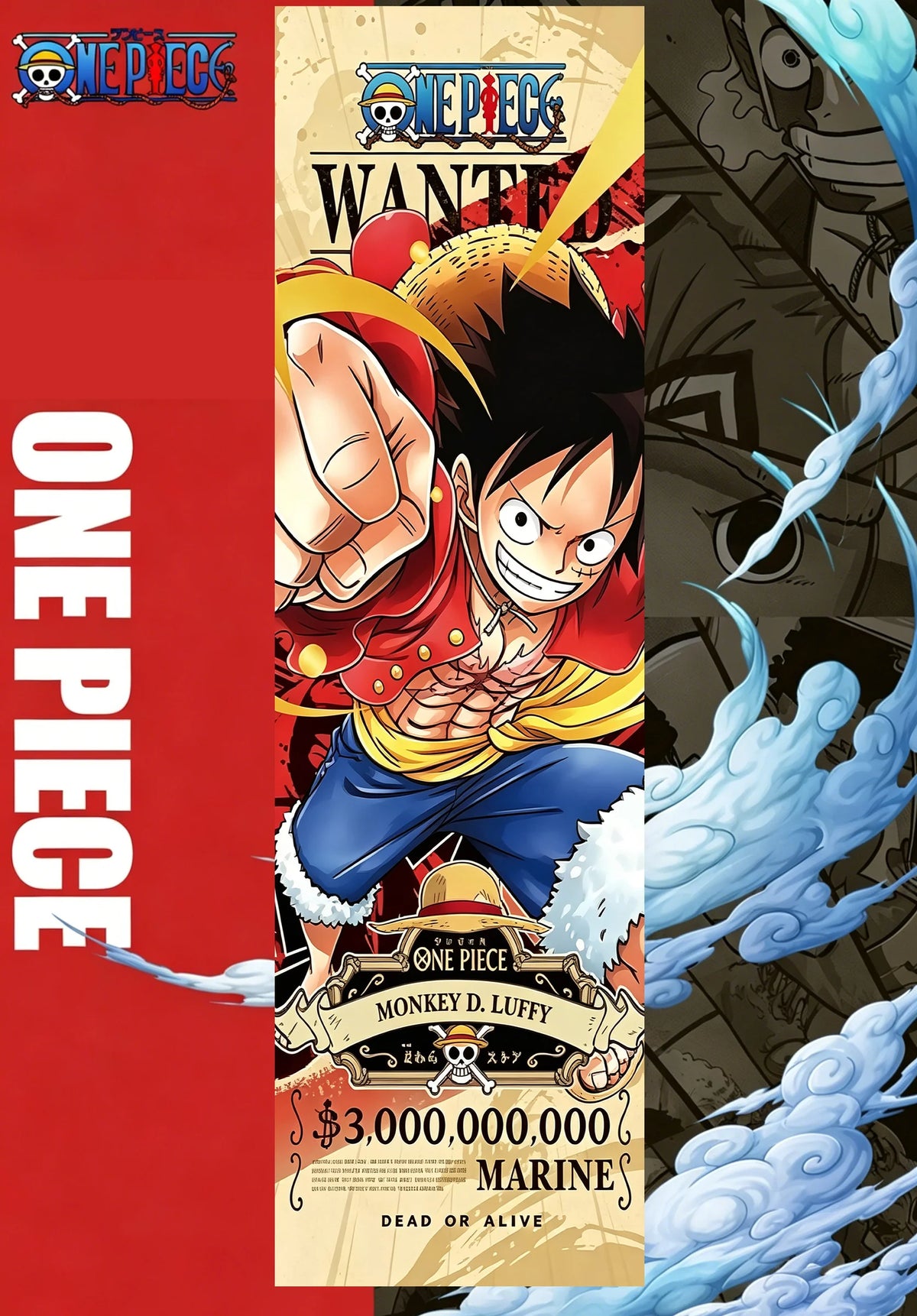 tapisserie murale longue one piece luffy affiche tissu anime chambre coucher décoration esthétique personnages