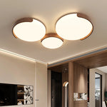 lampe moderne blanc bois naturel rond sans ombre semi encastré led dimmable