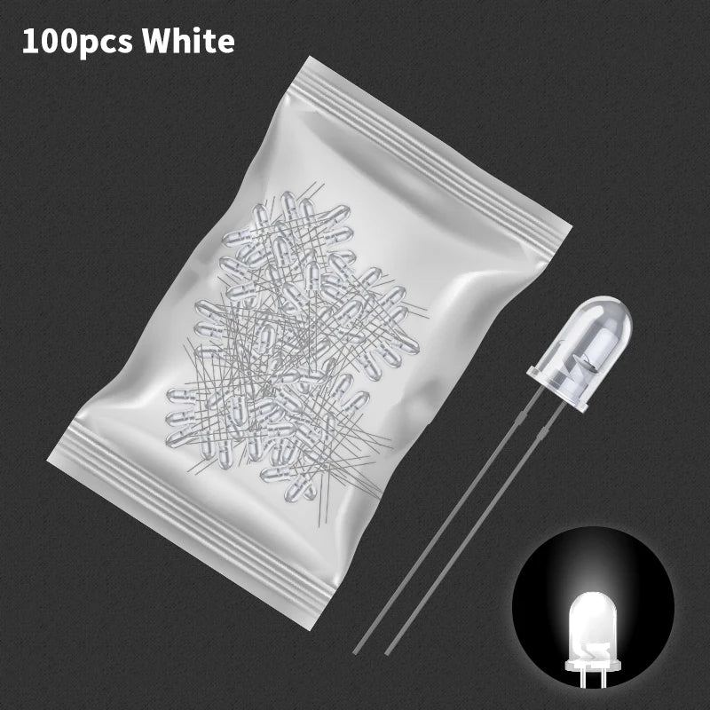 diodes led transparentes vert rouge jaune bleu orange simple utilitaire 20pcs 3couleurs 20pcs 5couleurs