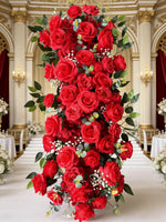 décoration mariage rideau floral cascade roses baby's breathintérieur romantique élégant