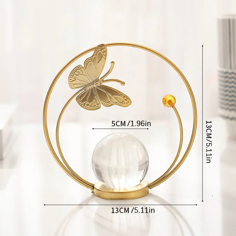 ornements décoration doré feuille papillon libellule moderne minimaliste transparent sphère