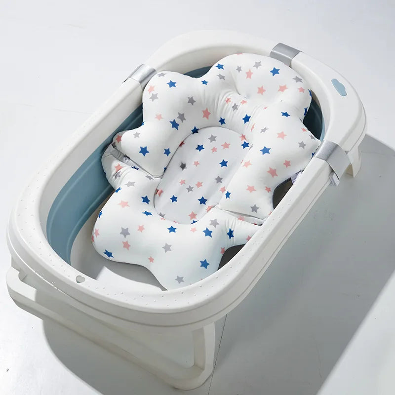 coussin bain bébé bleu rose points arcs ciel ceintures sécurité confortable moderne