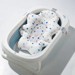 coussin bain bébé bleu rose points arcs ciel ceintures sécurité confortable moderne