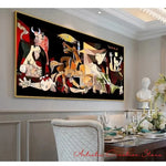 Vue de profil du tableau mural abstrait sur toile