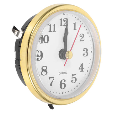insert horloge rond réveil or noir blanc rouge chiffres noirs points surface lisse vintage