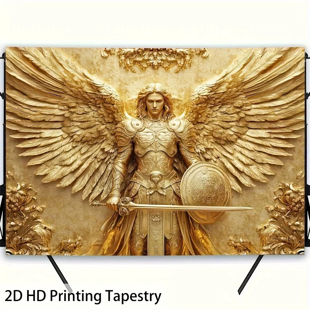 tapisserie or ange relief classique baroque salon chambre clips tissu polyestère nettoyage machine