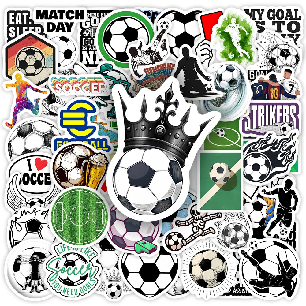 stickers football graphiques couleurs noires blanches vertes rouges bleues jaunes grises adhésifs sportifs physiques