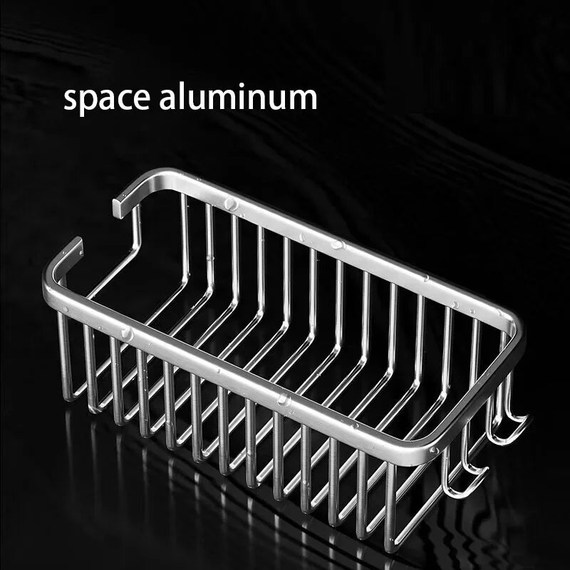 caddie douche noir argenté grille barreaux moderne clips salle bain