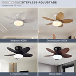 ventilateur blanc bois moderne lampe led télécommande vitesses silencieux chambre salon