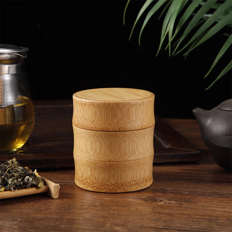boîtes thé réutilisables qualité alimentaire bambou rayures horizontales traditionnel pistaches graines tournesol