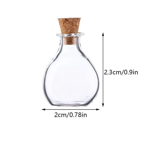 miniature flacon verre transparent bouchon liège vase fleurs maison poupée décoration vintage élégant