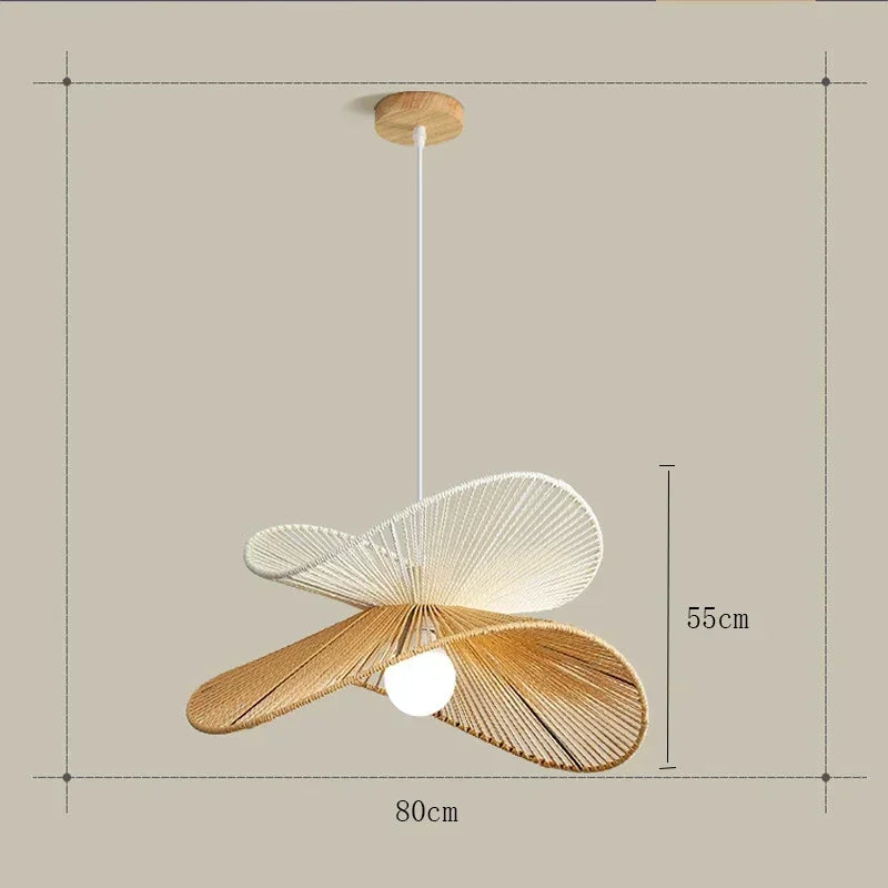 suspension lumineuse tressée wicker naturel moderne rustique salon chambre lumière chaîne métallique ampoule