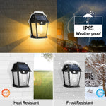 lampes solaires murales extérieures détecteur mouvement ip65 rustique industriel led ambrée