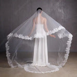 voile mariée blanc dentelle deux couches bordure dentelle classique translucide femme adultère