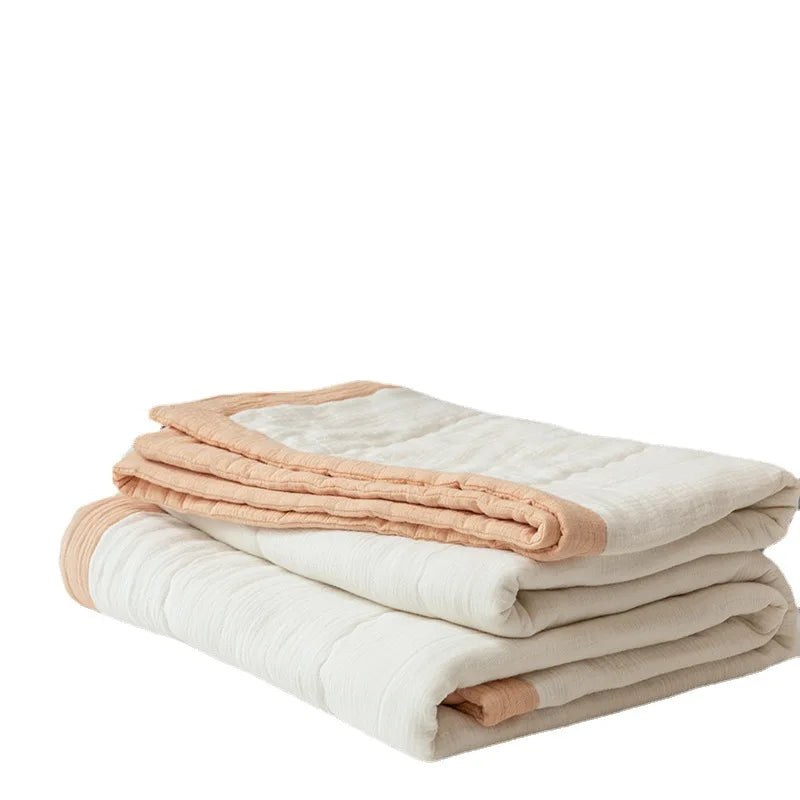 couette coton patchwork été lit double maison lavable blanc rose simple