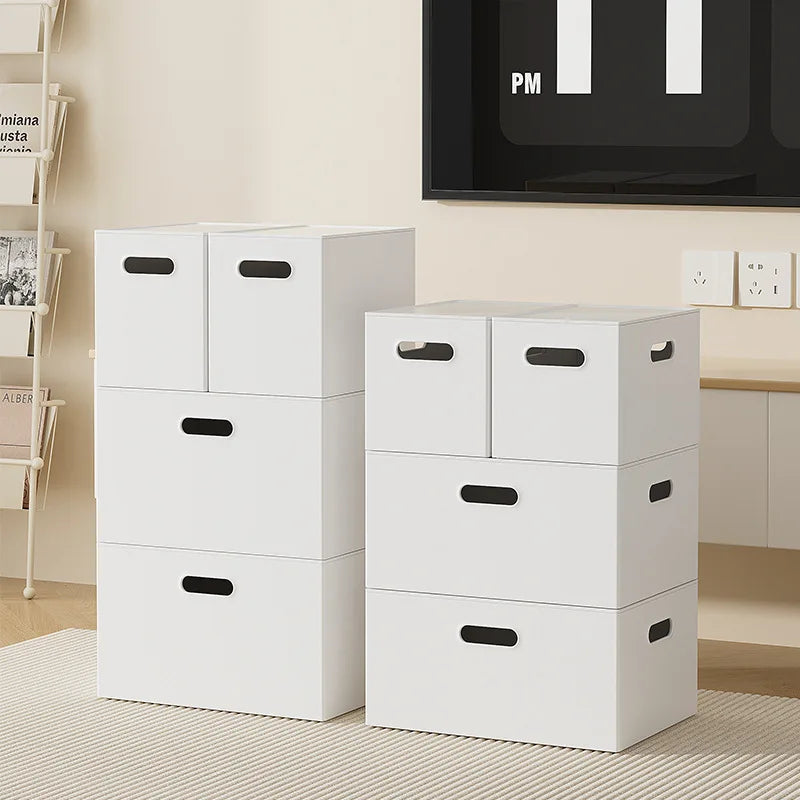 boîtes rangement pliables blanc moderne minimaliste poignées conteneurs organisation livres jouets multifonctionnels