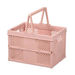 panier pliable orange rose vert moderne poignées détachables grille géométrique opaquet multifonctionnement