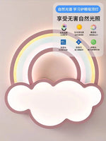 lampe nuages arc ciel enfants moderne rose bleu blanc