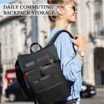 sac dos noir gris polyester moderne bandes ajustables poches multiples rangement cosmétiques téléphone