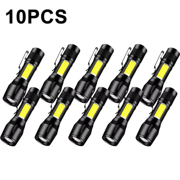 lampe torche rechargeable uv led noire 100m lumiere intense variateur clips moderne