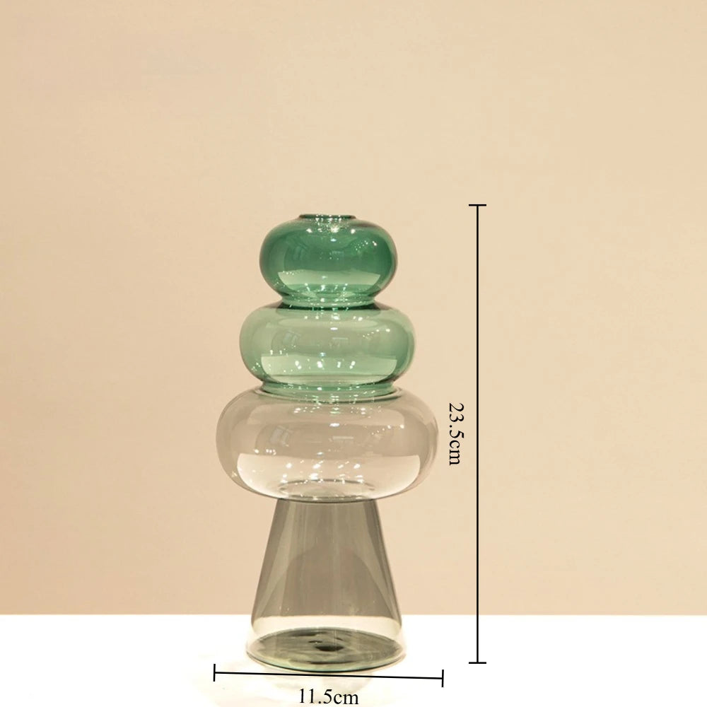 vase verre moderne transparent couleurs géométrique sphères table décoration maison salon