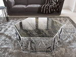 table basse moderne élégante marbre gris métal doré alliage aluminium