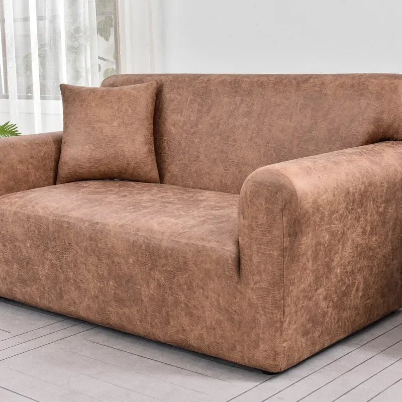 housse canapé marron clair texture grunge moderne polyester solide accueil single double four