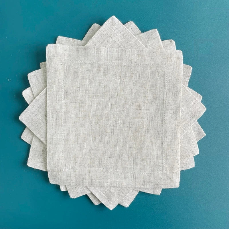 serviettes table brodées frangées ruban blanc élégantes mariage fête différentes tailles disponibles